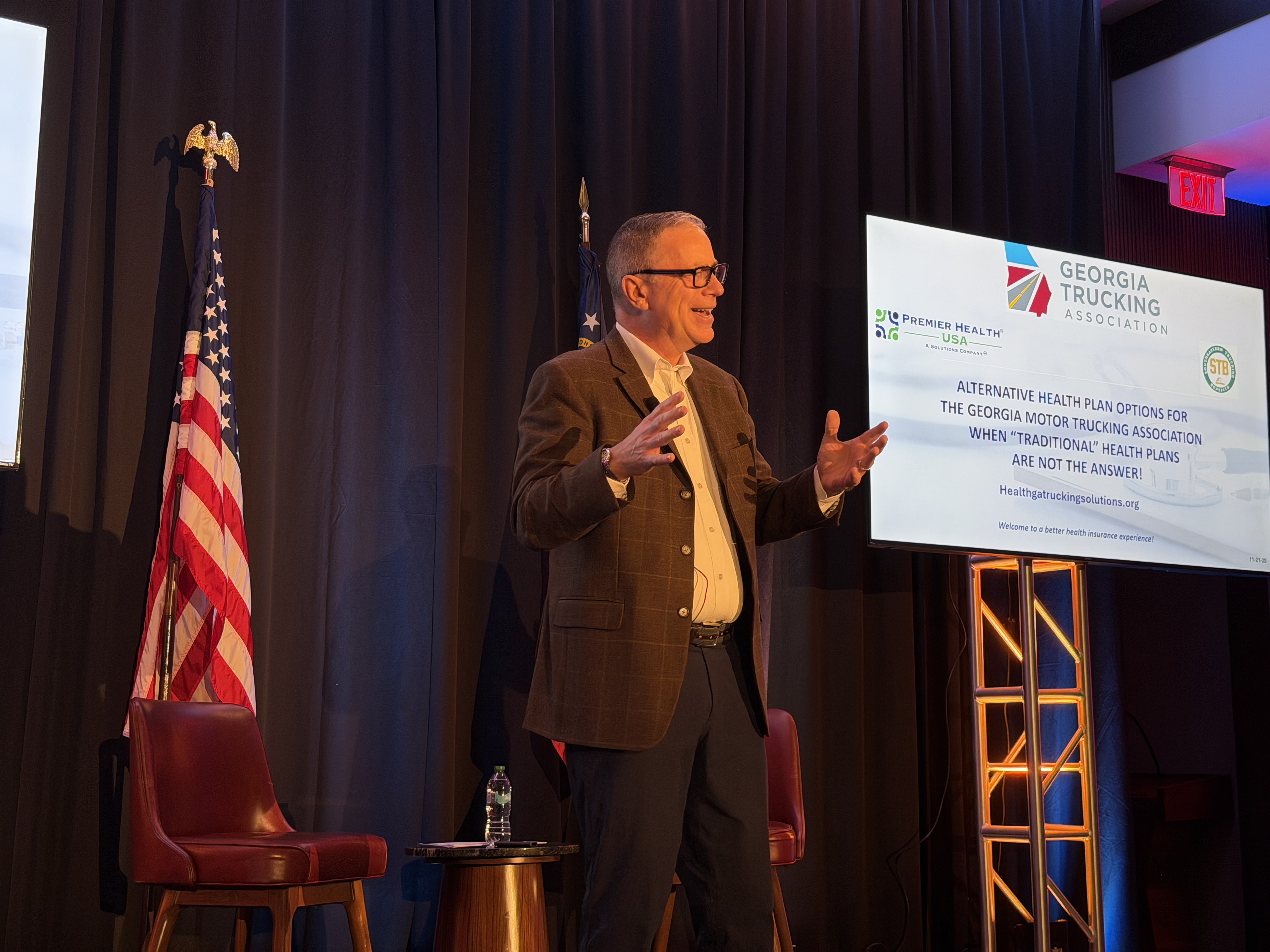 Industry leader presenting at a Georgia Trucking Association event